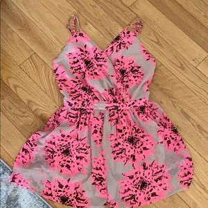 Pink Floral Romper
